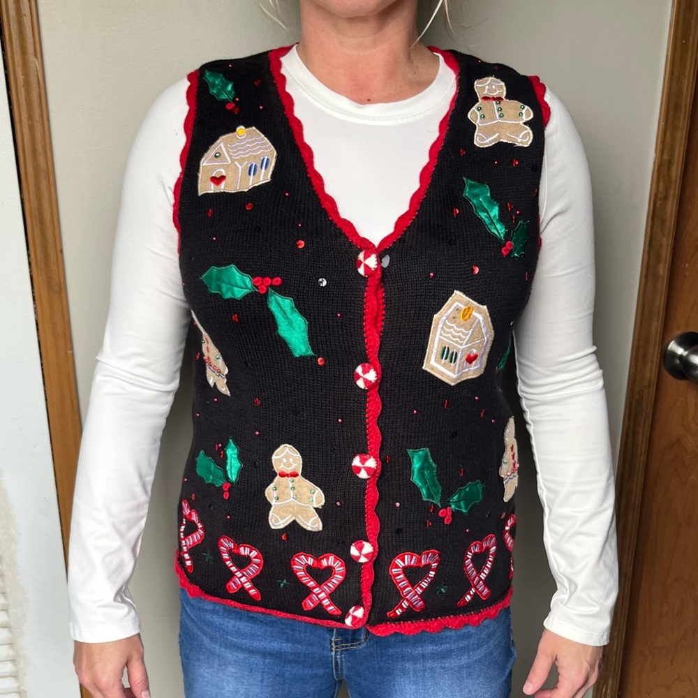 VINTAGE 80s Christmas Sweater Vest